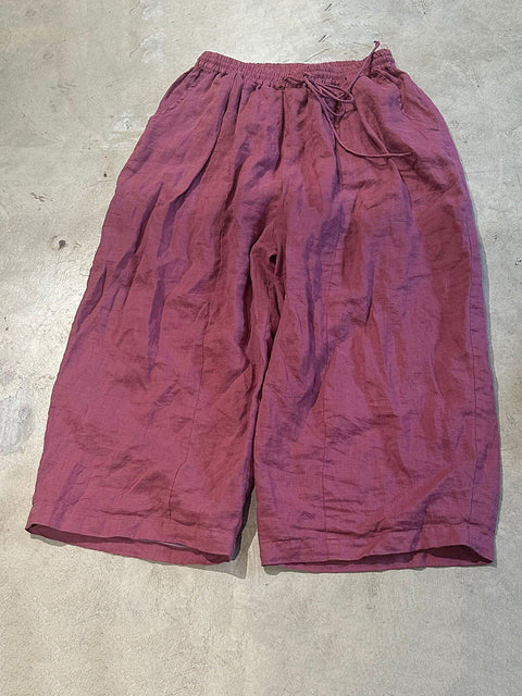 Kvinner Høst Casual Pure Color Lin Harem Pants