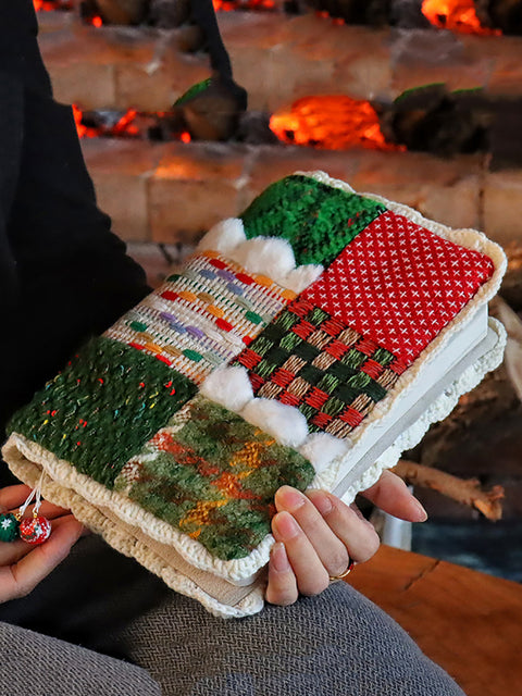 Zachte A5-boekomslag in kerststijl met kleurblokken