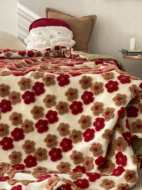 Daisy Fleece Wol Queen Bedcover Sofa Deken