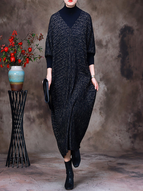 Solid Batwing Sleeve Dame Maxi Dress