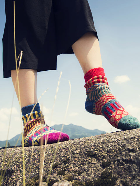 Chaussettes thermiques d'hiver à beau motif