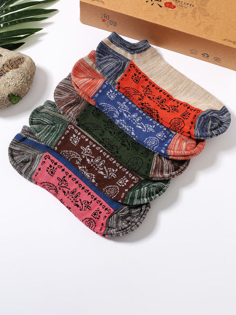 Farblich passende Jacquard-Socken für Frühling und Herbst (5 Paar)